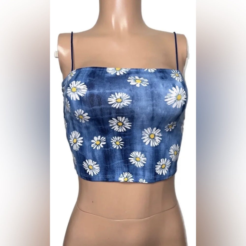 Y2K  TIE DYE DAISY Cropped CROP Tank TOP New Soft Prairiecore Fairycore Coquette